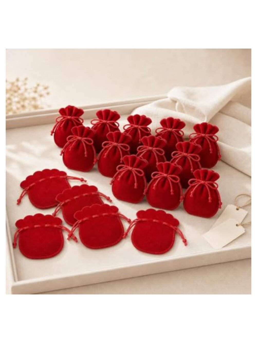 Velvet Drawstring Jewelry Pouches 20 Pcs Small Gift Bags Cord Ties